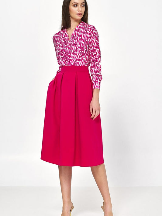 Skirt Nife - Elegant Flared Midi Skirt with Luxurious Blend