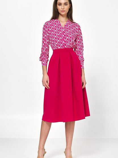 Skirt Nife - Elegant Flared Midi Skirt with Luxurious Blend