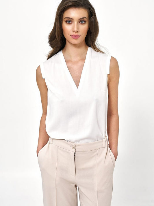 Elegant Sleeveless Viscose Blouse