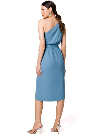 Exquisite One-Shoulder Cocktail Dress with Overlap Cut