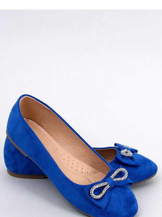 Ballet Flats with Bow Detail in Women's Suede