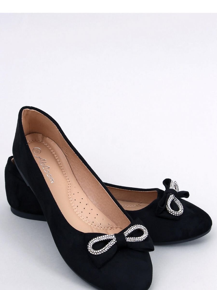 Elegant Suede Ballet Flats with Glittering Stones