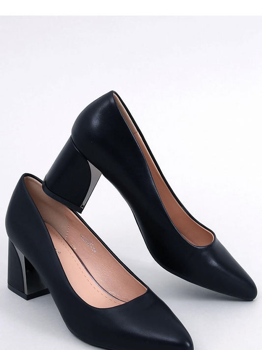 Classic Organic Leather Block Heel Pumps