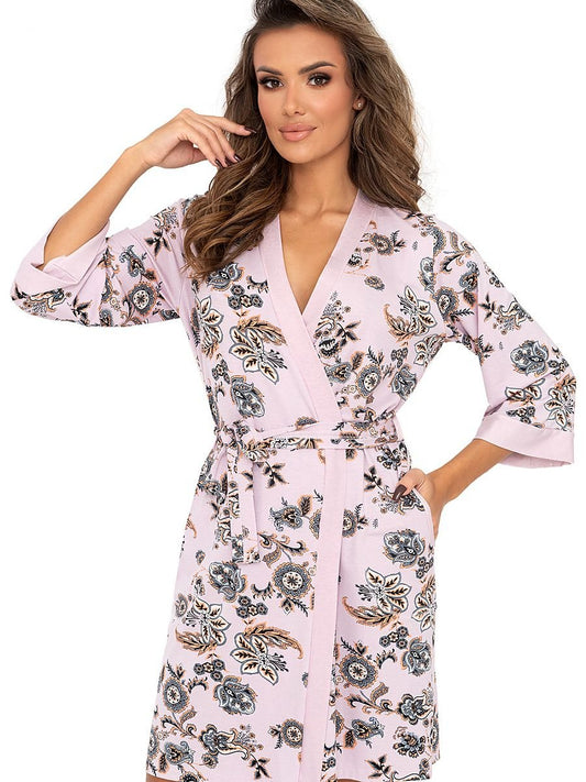 Donna Oriental Pink Floral Bathrobe