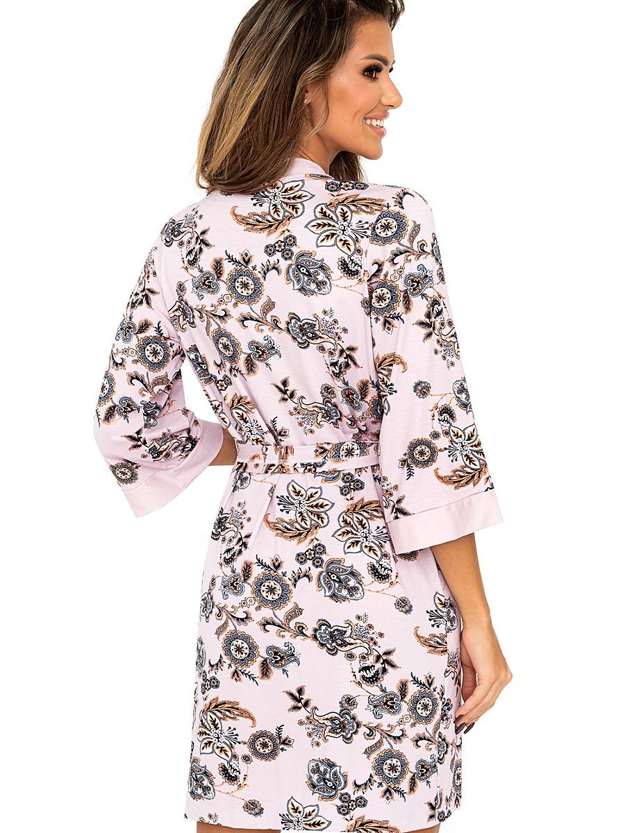 Donna Oriental Pink Floral Bathrobe