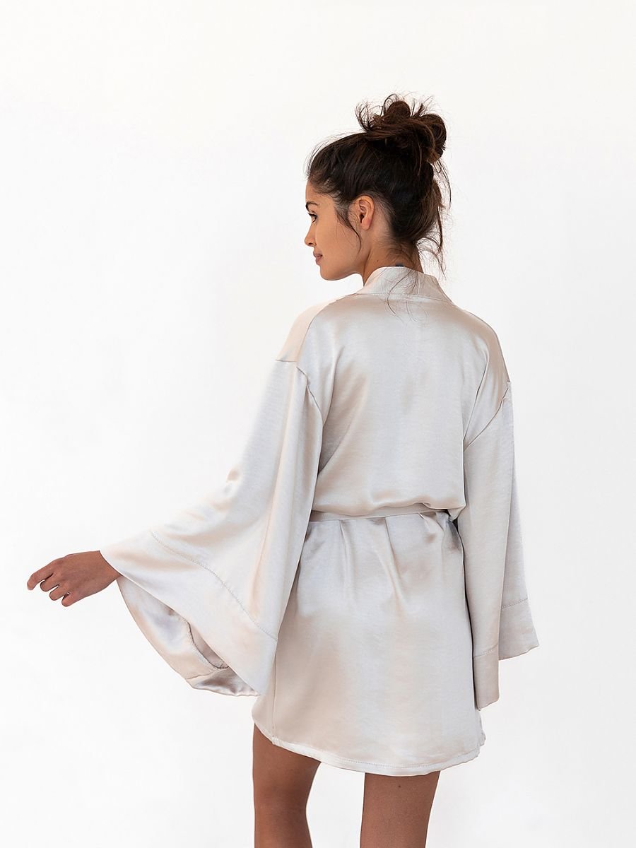 Sensis Satin Kimono Bathrobe for Women