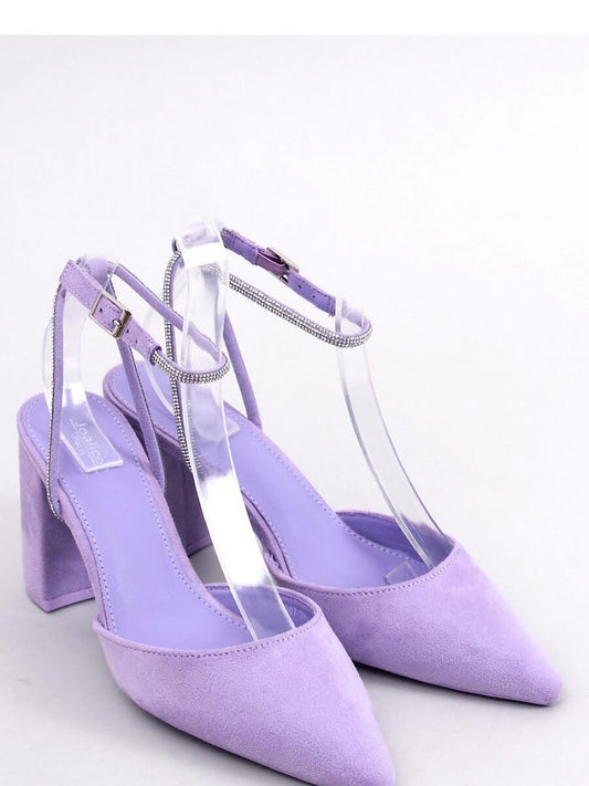 Elegant Zircon Strap Suede Heeled Pumps