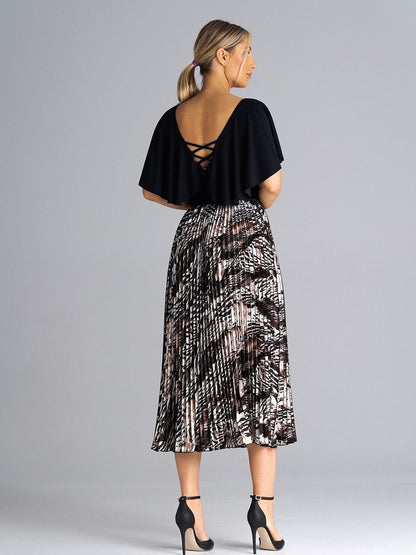 Figl Midi Pleated Skirt with Elastic Waistband