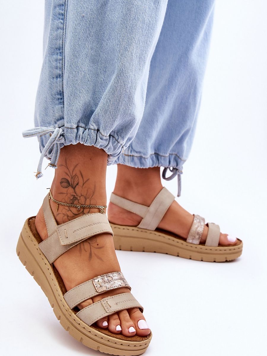 Buskin Step in Style: Women's Eco Leather Sandals with Platform