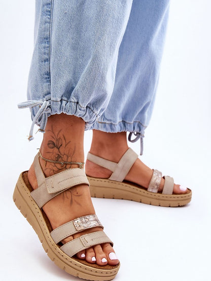 Buskin Step in Style: Women's Eco Leather Sandals with Platform