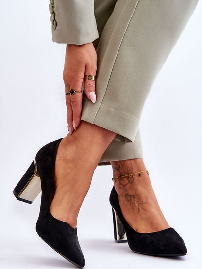 Step into Elegance with Block Heel Eco Leather Pumps