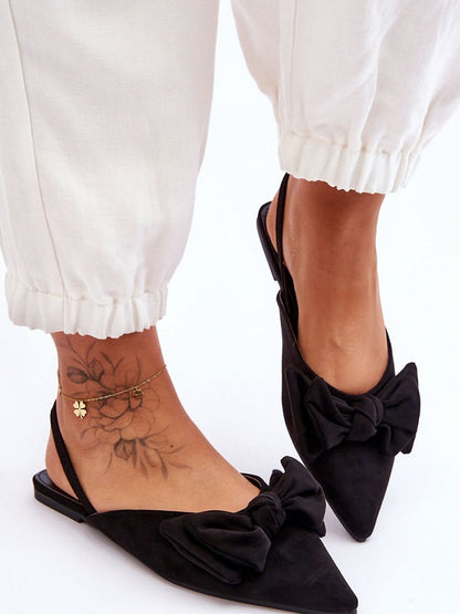 Step in Style Eco-Suede Ballet Flats with Open Heel