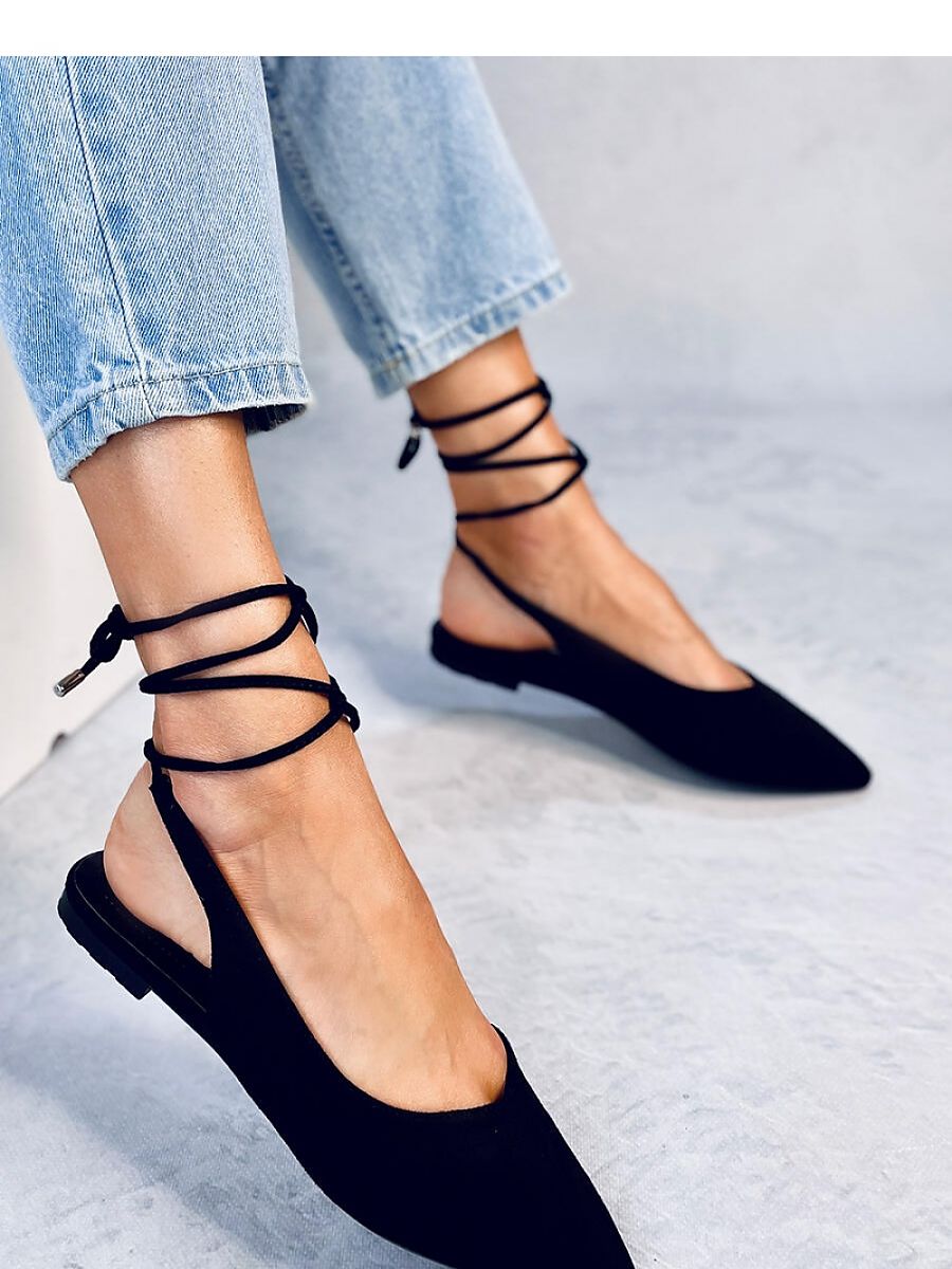 Inello Open Heel Suede Ballet Flats