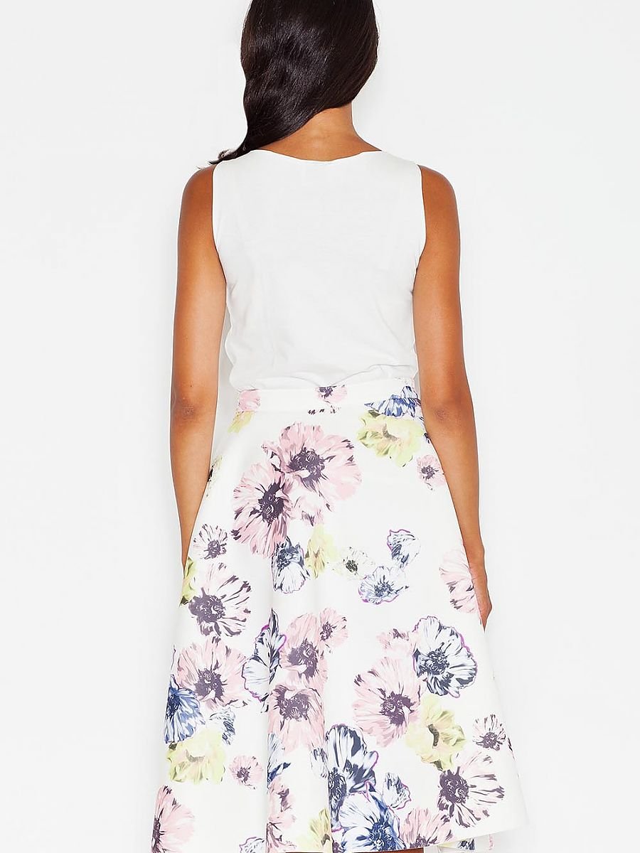 Floral Flared Midi Skirt