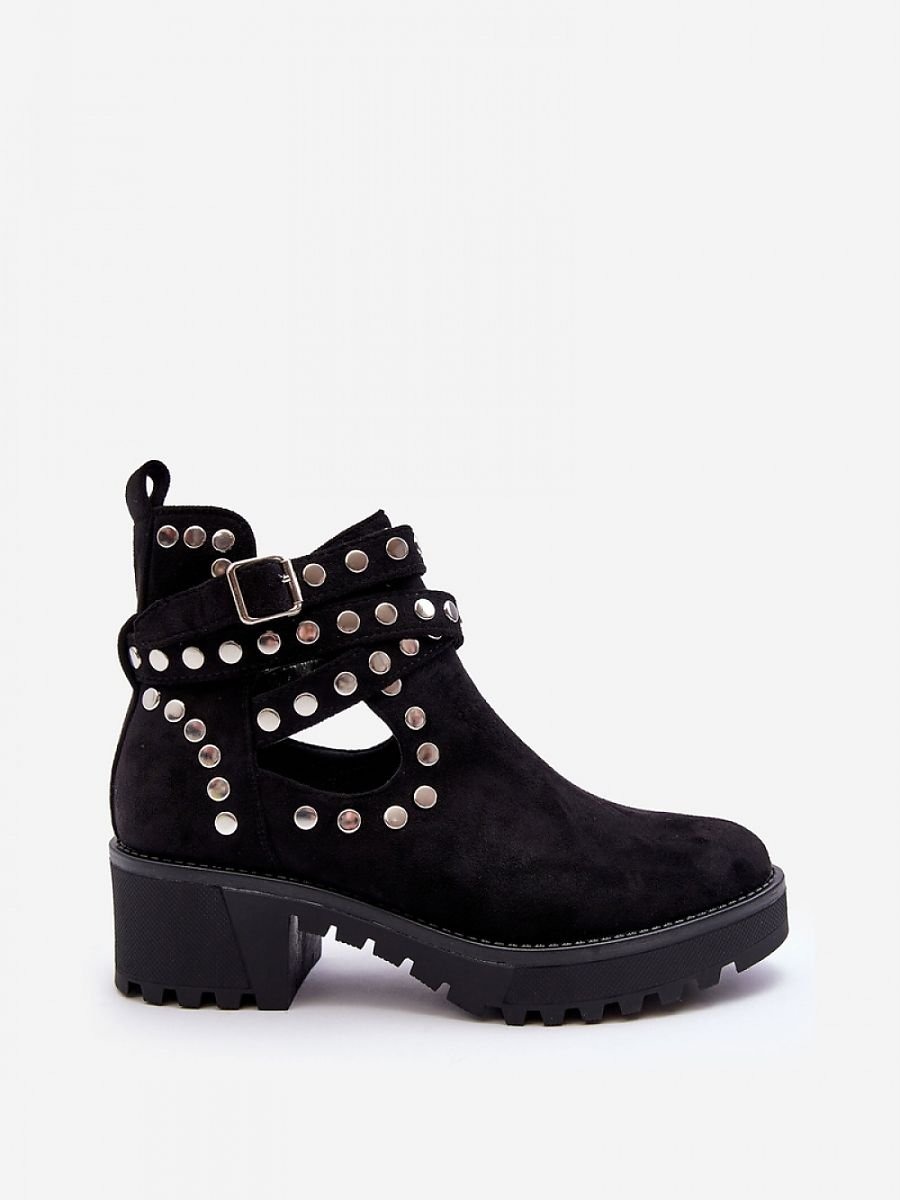 Step in Style Eco-Suede Women's Boots with Studded Detail and Cutouts