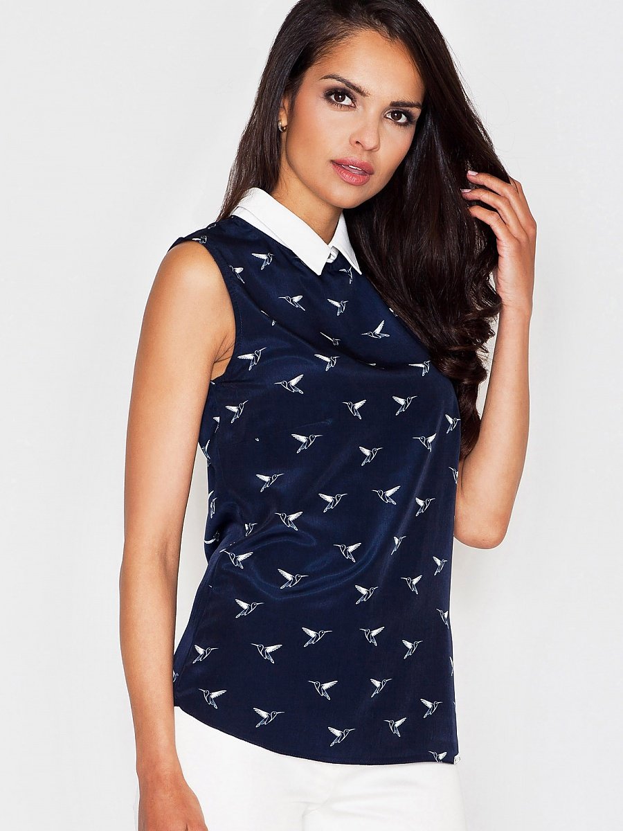 Fancy Bird Sleeveless Blouse