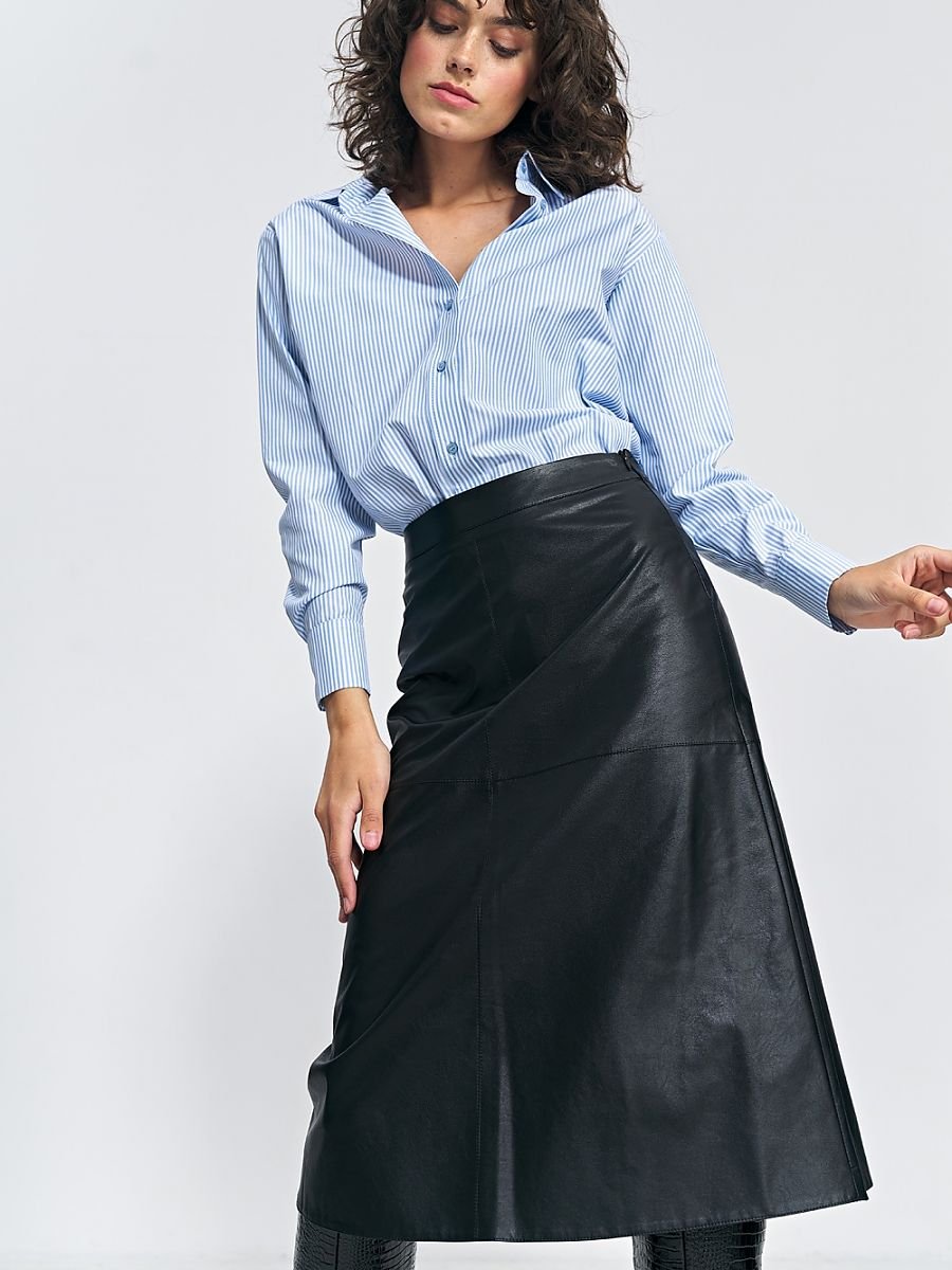 Trapeze Faux Leather Skirt