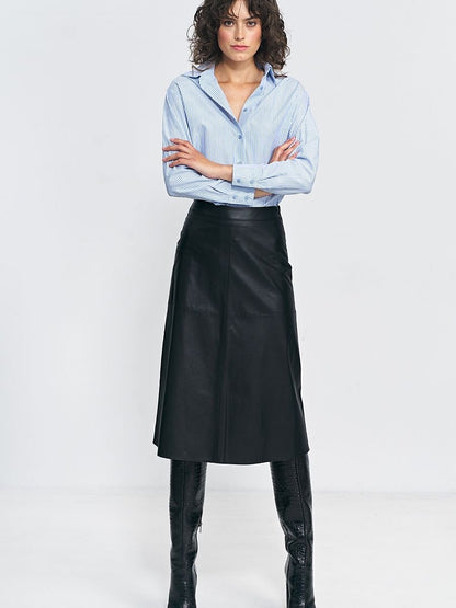 Trapeze Faux Leather Skirt