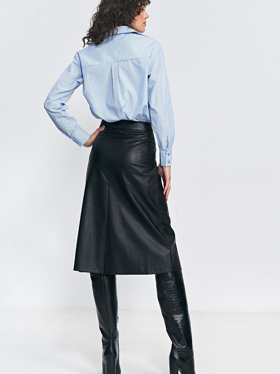 Trapeze Faux Leather Skirt