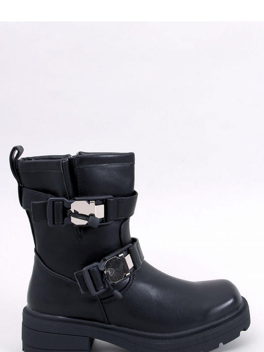 Inello - Organic Leather Military Style Buckle Women's Boots