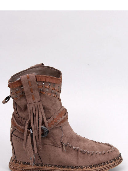 Buskin Boots Inello: Women's Boho Style Suede Boots with Hidden Heel