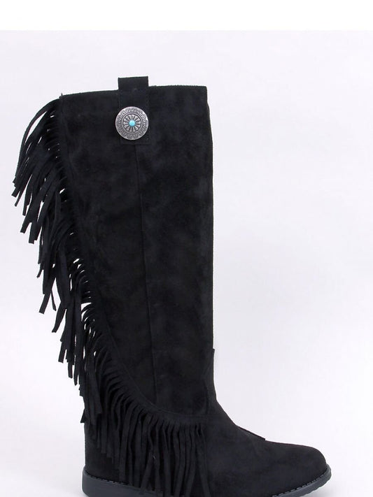 Buskin Boots Inello - Women's Eco-Suede Ankle Boots with Boho Tassels