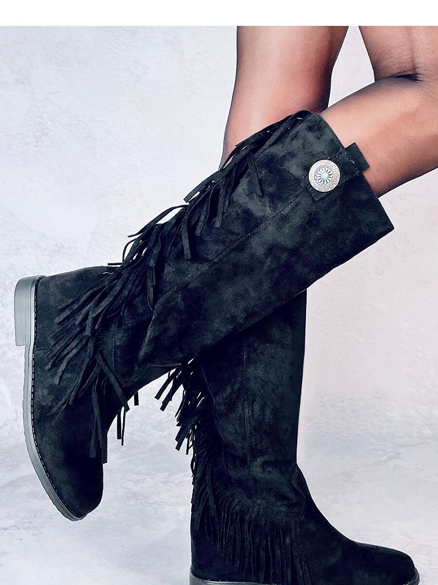 Buskin Boots Inello - Women's Eco-Suede Ankle Boots with Boho Tassels