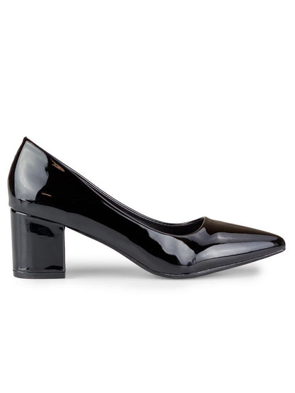 Chunky Heel Pointed Toe Pumps by PRIMO