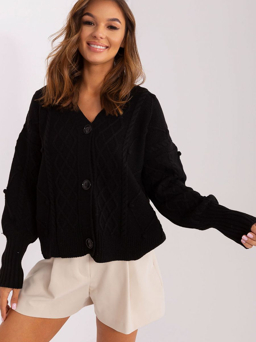 Stylish Acrylic Cardigan with Heart Neckline