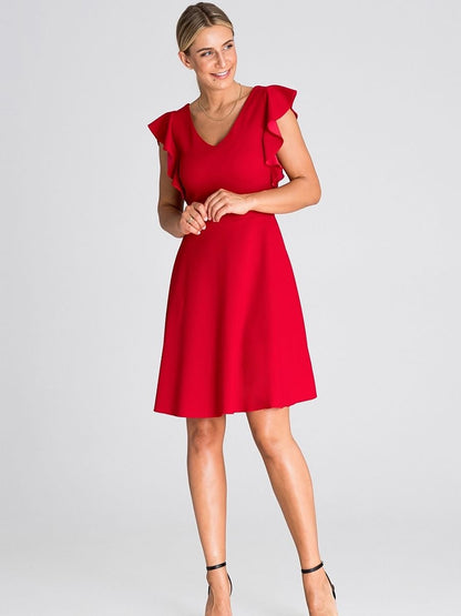 Chic V-Neck Ruffle Sleeve Cocktail Dress