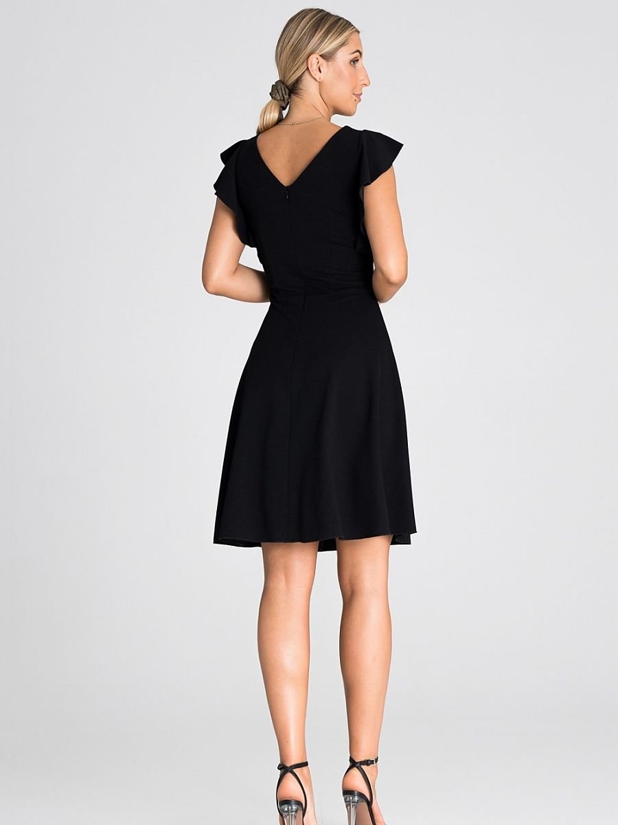 Charming Cocktail Dress with Ruffled Sleeves