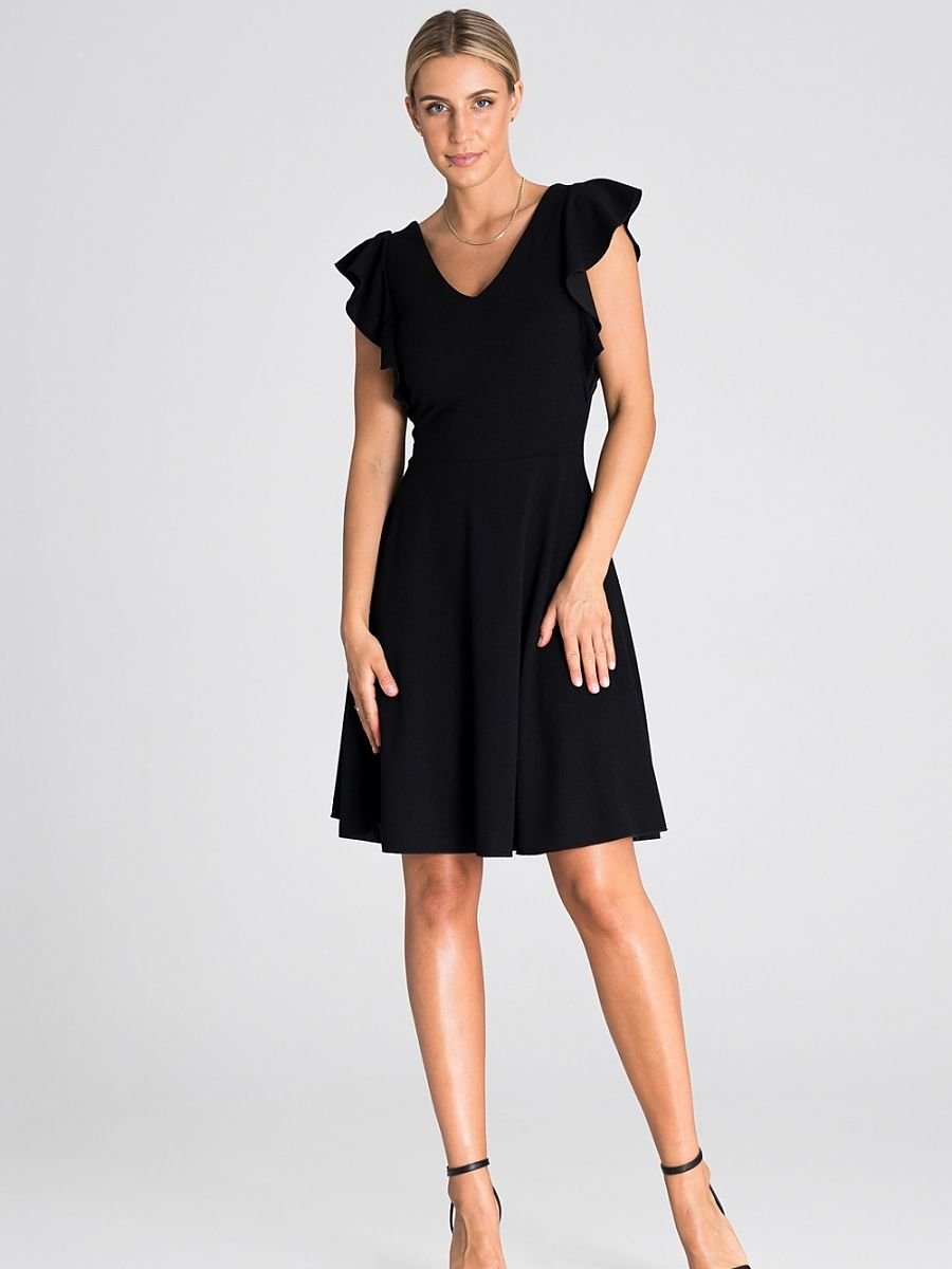 Charming Cocktail Dress with Ruffled Sleeves