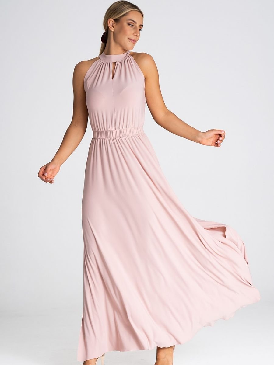 Exquisite Pearl-Adorned Sleeveless Cocktail Gown