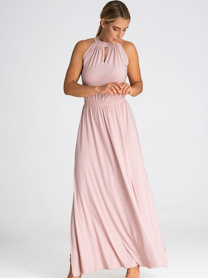 Exquisite Pearl-Adorned Sleeveless Cocktail Gown