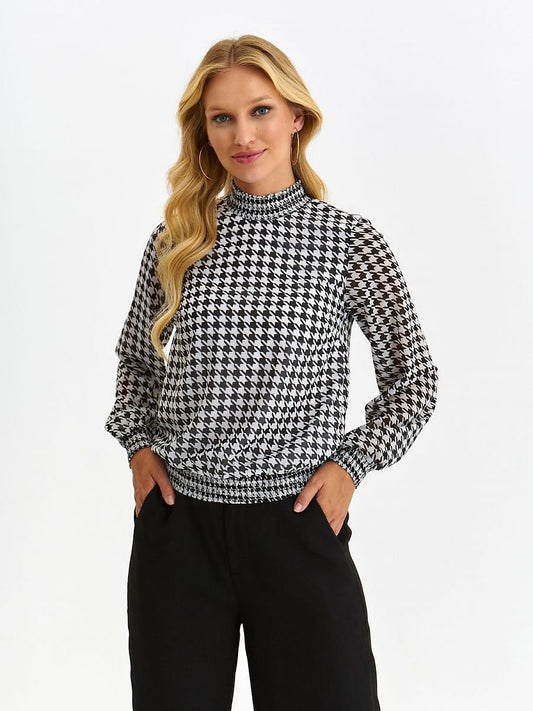 Ruffle-Collar Peplum Blouse