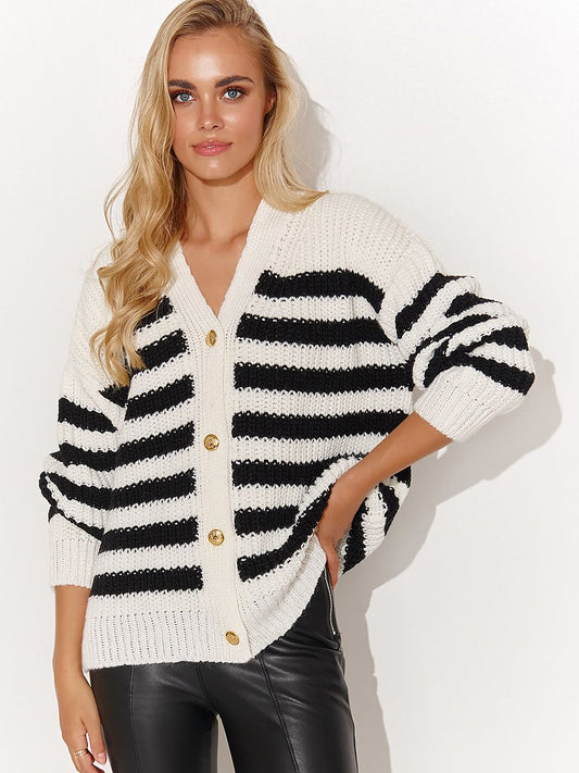 Macadamia Cardigan: Luxurious Striped Button-Up Jumper