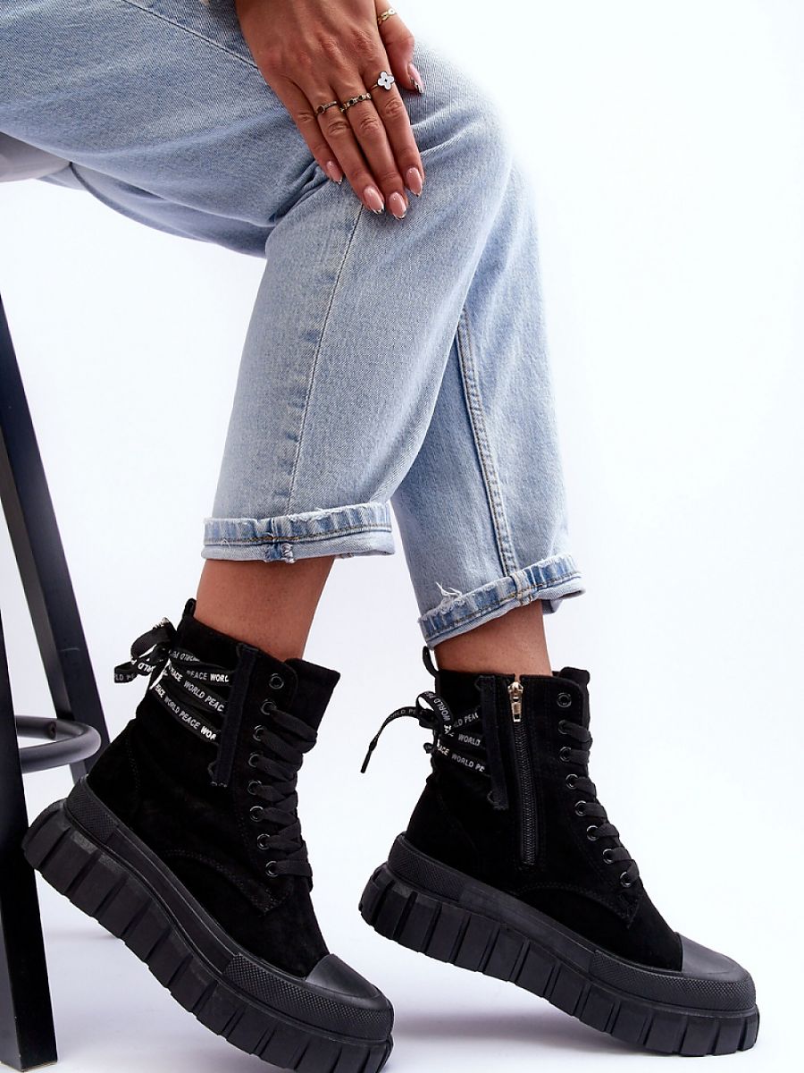 Buskin boots Step in style with Eco-Suede and Rubber Platform