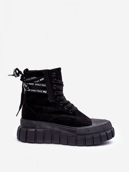 Buskin boots Step in style with Eco-Suede and Rubber Platform