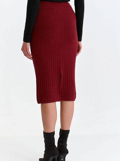 Elegant Ribbed Knit Pencil Skirt