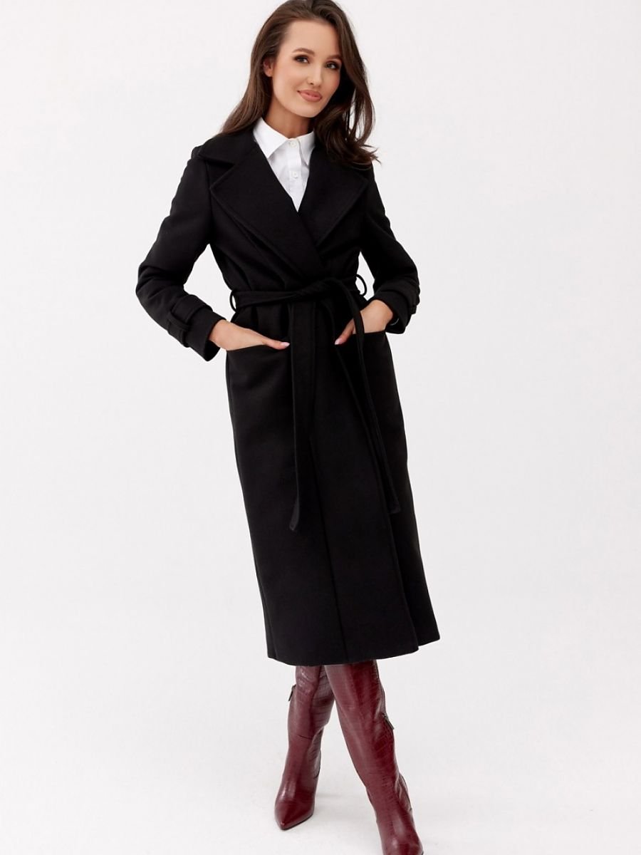 Elegant Belted Wool Coat by Roco Fashion