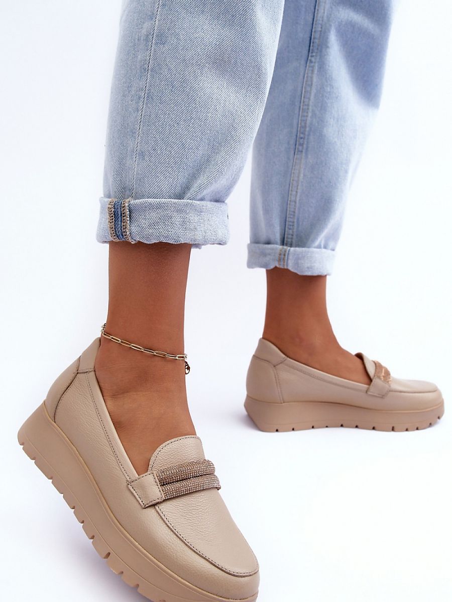 Low Shoes: Elegant Slip-On Platform Half Shoes for Women