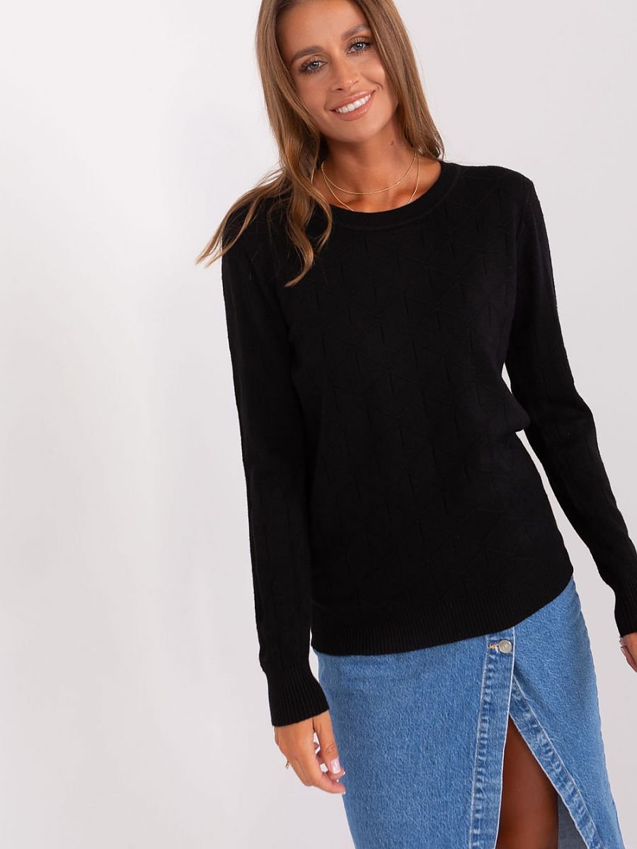 Jumper AT: Women's Cotton Blend Textured Jumper with Long Sleeves