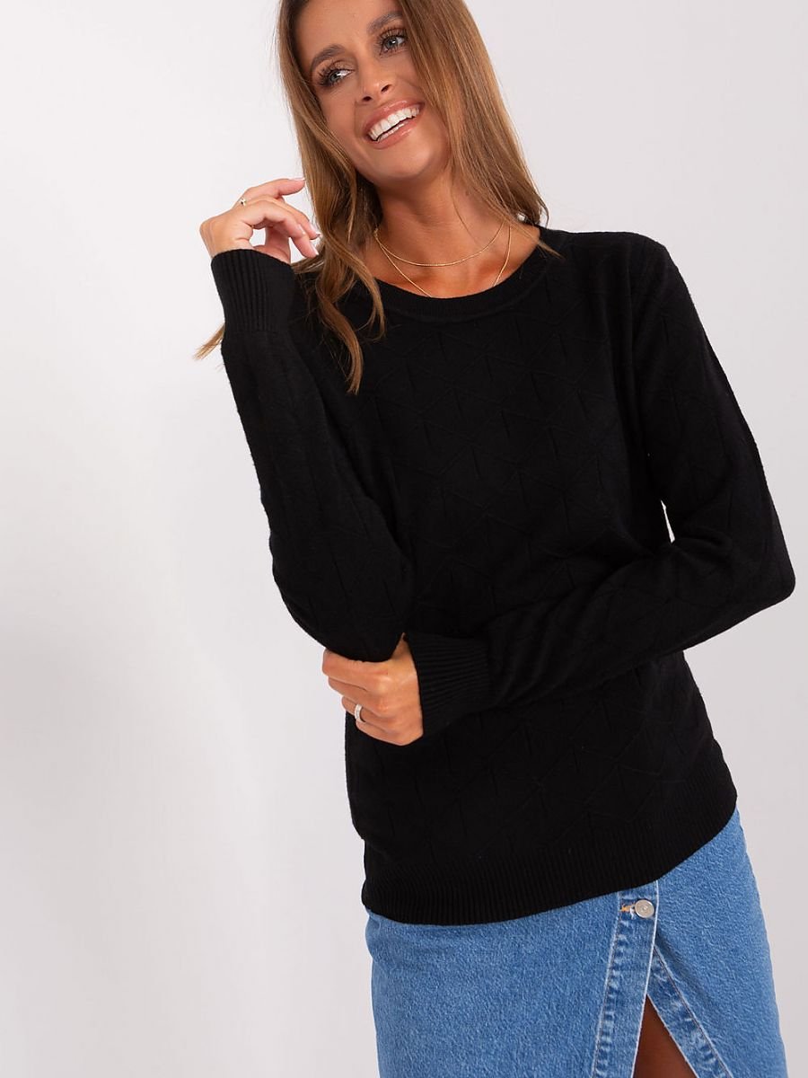 Jumper AT: Women's Cotton Blend Textured Jumper with Long Sleeves