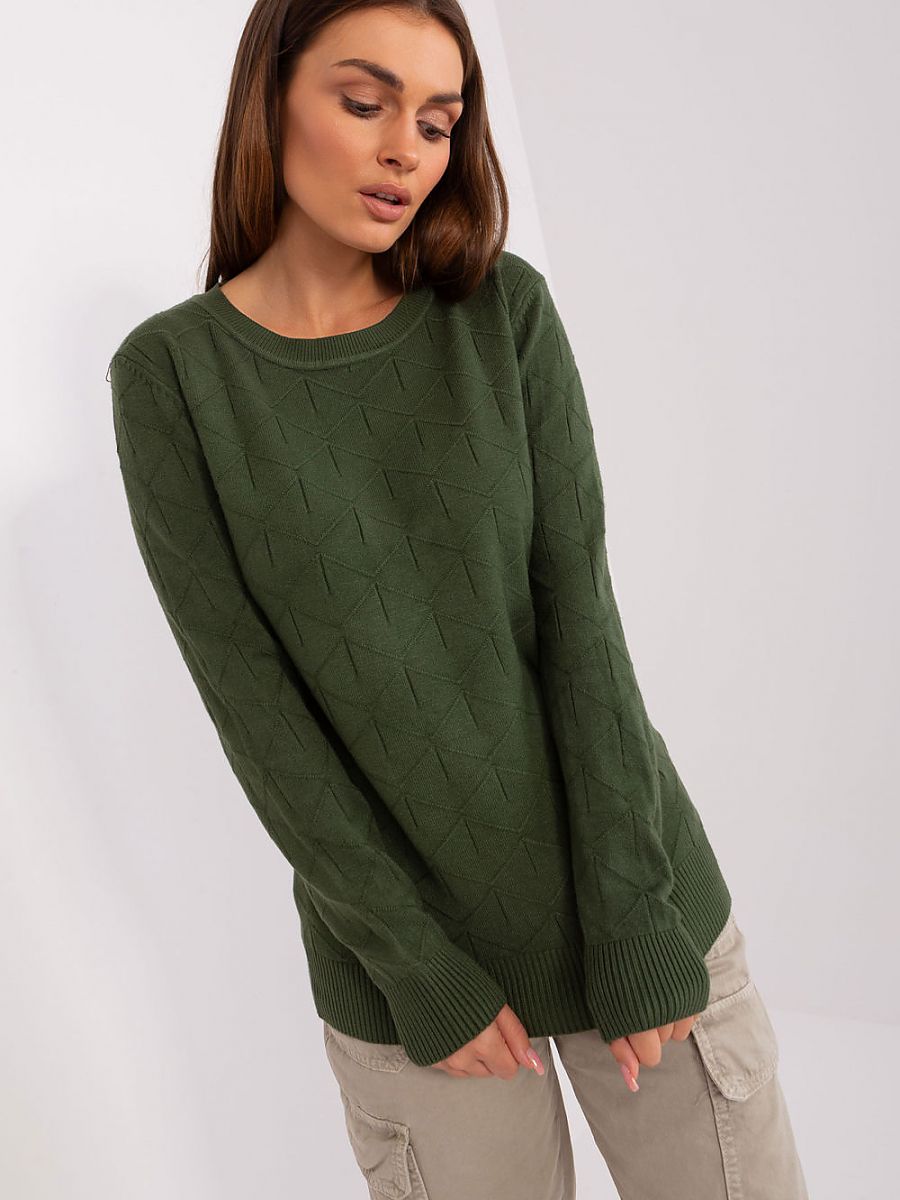 Jumper AT: Women's Everyday Wear Jumper with Varied Textures and Subtle Pattern