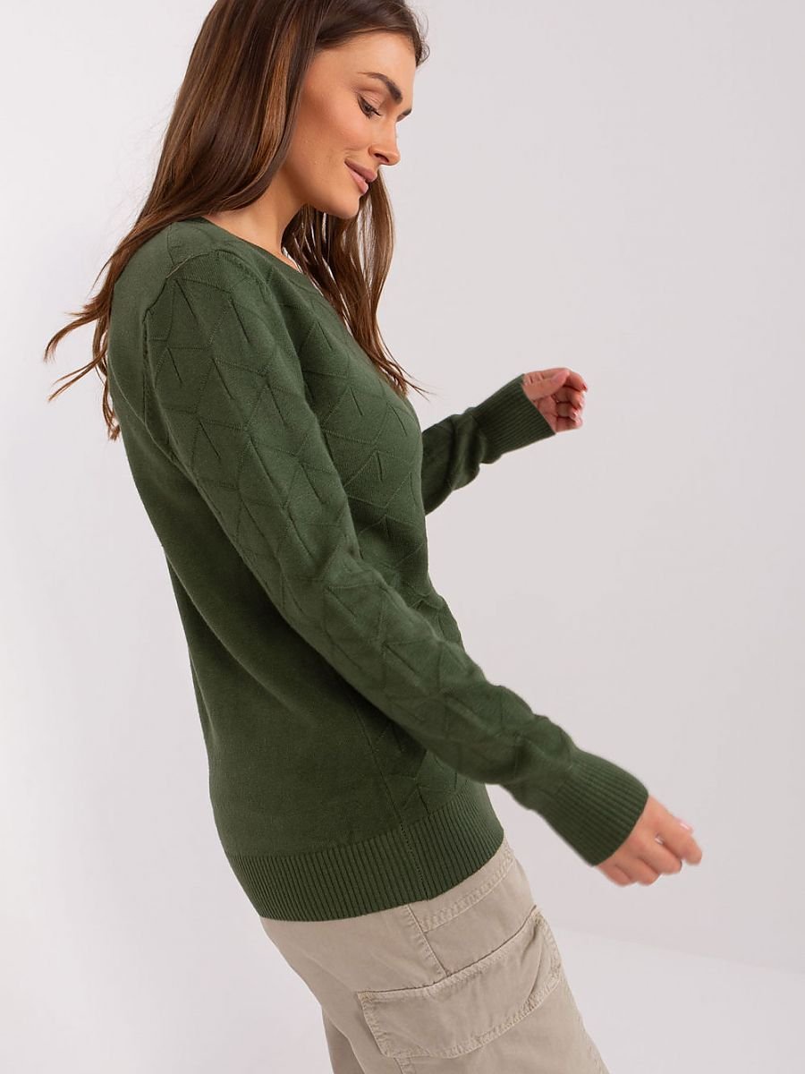 Jumper AT: Women's Everyday Wear Jumper with Varied Textures and Subtle Pattern