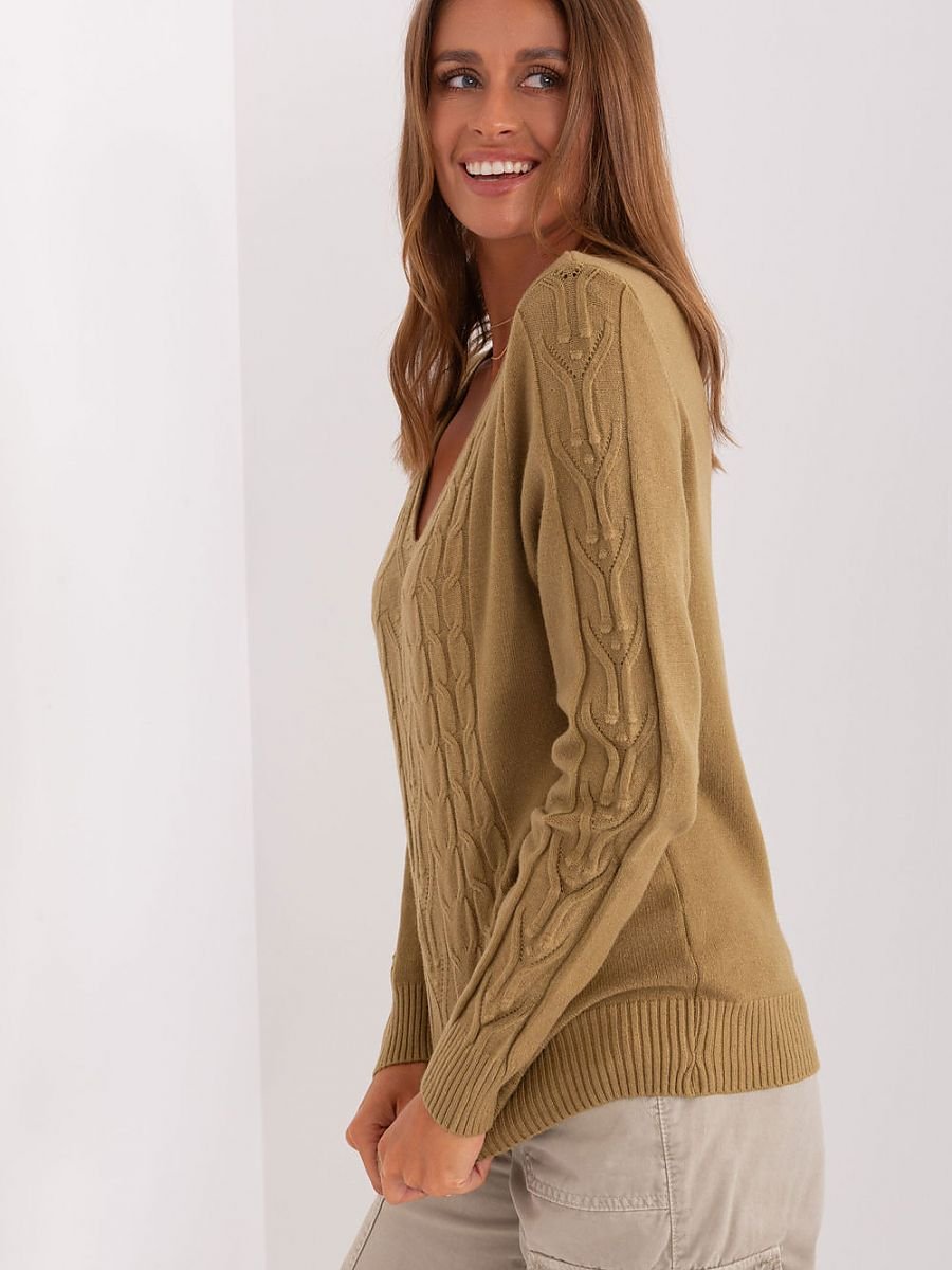 Jumper AT: Women's Cotton Sweater with Variegated Texture