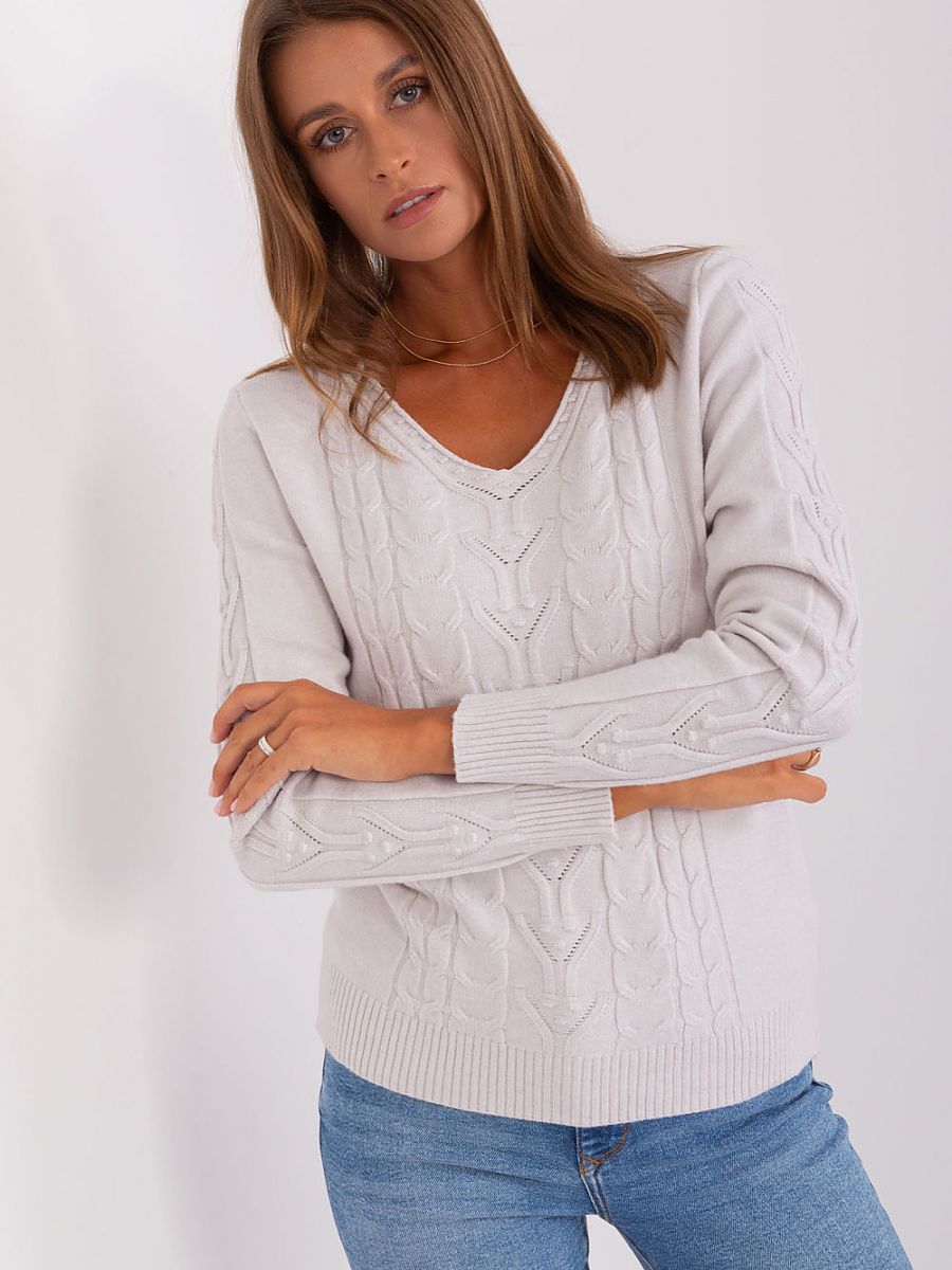 Jumper AT: Women's Cotton Jumper with Varied Texture