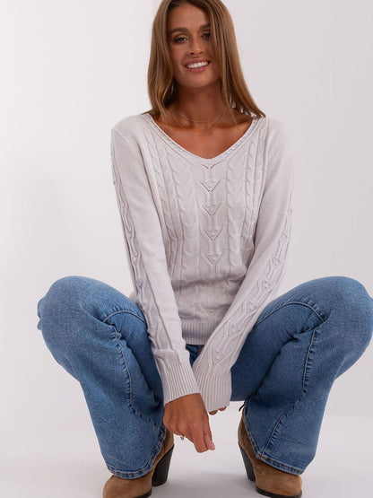 Jumper AT: Women's Cotton Jumper with Varied Texture