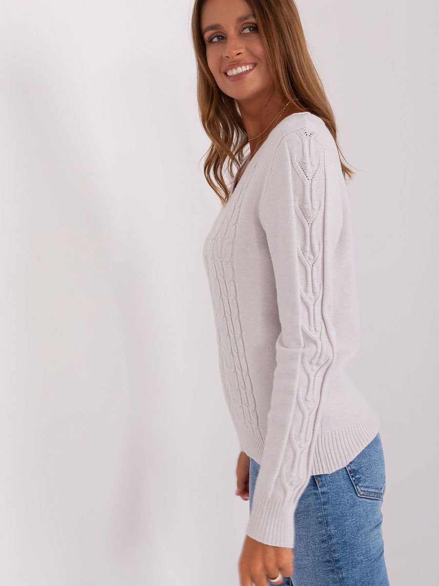 Jumper AT: Women's Cotton Jumper with Varied Texture