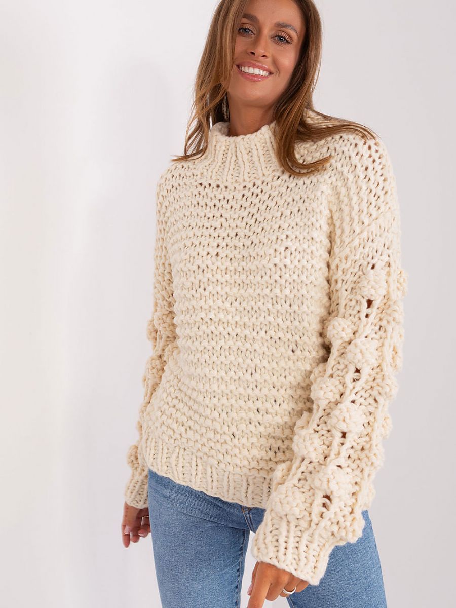 Jumper AT - Luxurious Women's Jumper with Puffed Sleeves